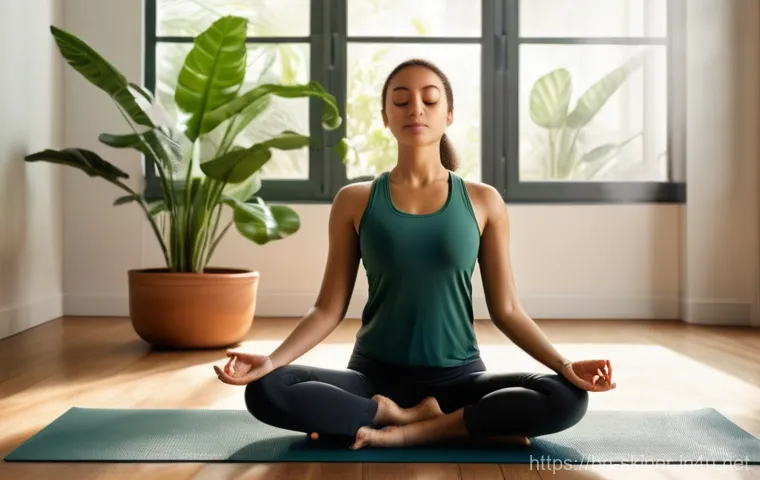 피부관리사의 하루 일과 - **Nourishment & Hydration:** She is shown in a bright, clean kitchen, smiling serenely while holding...