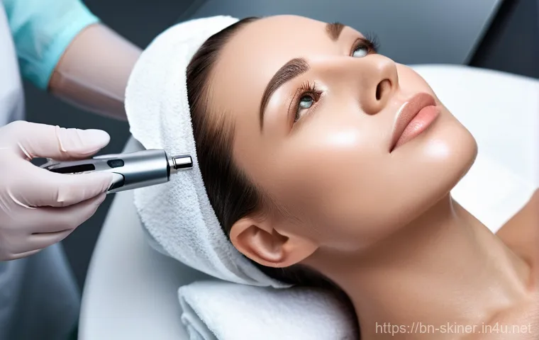 피부관리사의 필수 기술 습득 사례 - **Prompt for Skin Science and Client Education:**
    "A clean, brightly lit, modern dermatology cli...